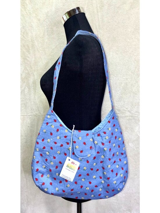 From Bags to Quilts Handbags - NWT Handmade Ladybug Daisy Shoulder Bag Tote Purse Cotton Lined Magnet Pocket #k